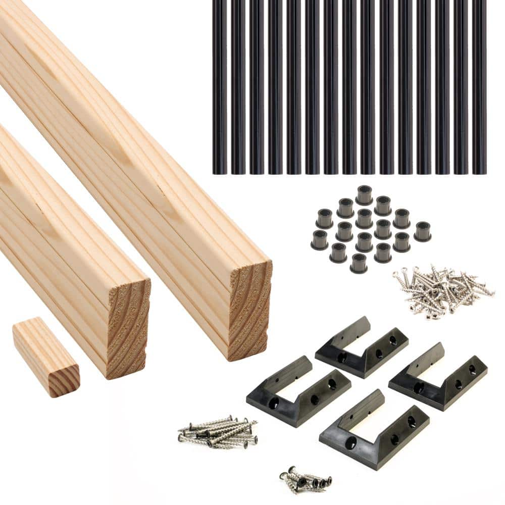 ProWood 6 ft. Southern Yellow Pine Rail Kit with Aluminum Round Balusters