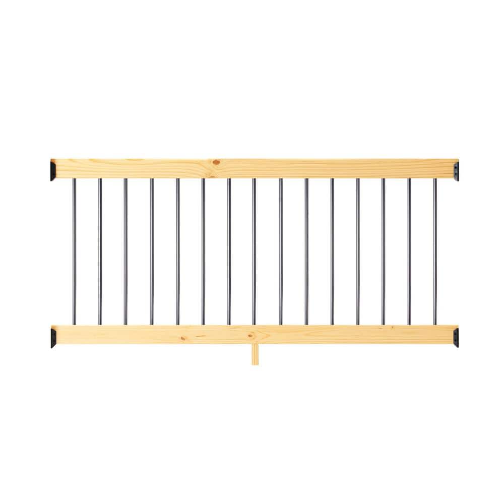 ProWood 6 ft. Southern Yellow Pine Rail Kit with Aluminum Round Balusters
