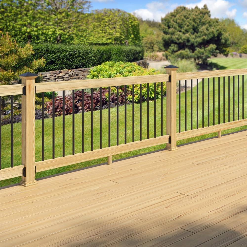 ProWood 6 ft. Southern Yellow Pine Rail Kit with Aluminum Round Balusters