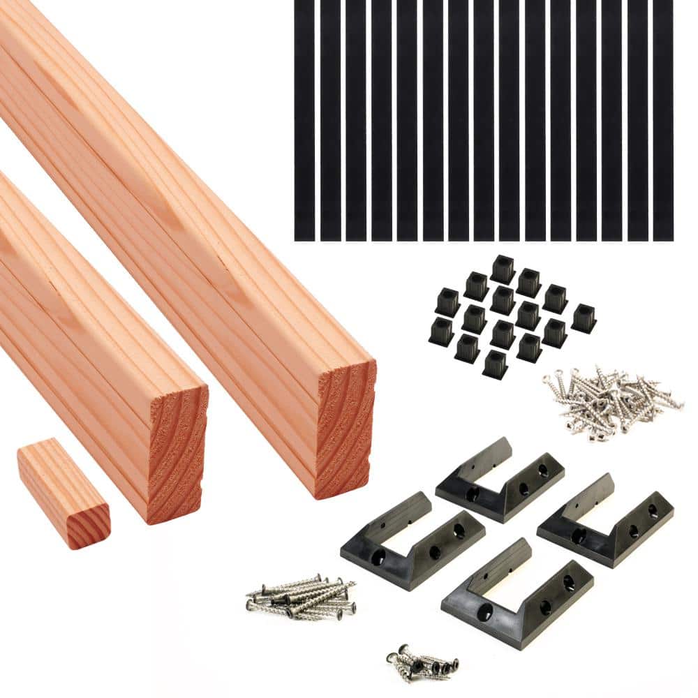 ProWood 6 ft. Cedar-Tone Southern Yellow Pine Rail Kit with Aluminum Square Balusters