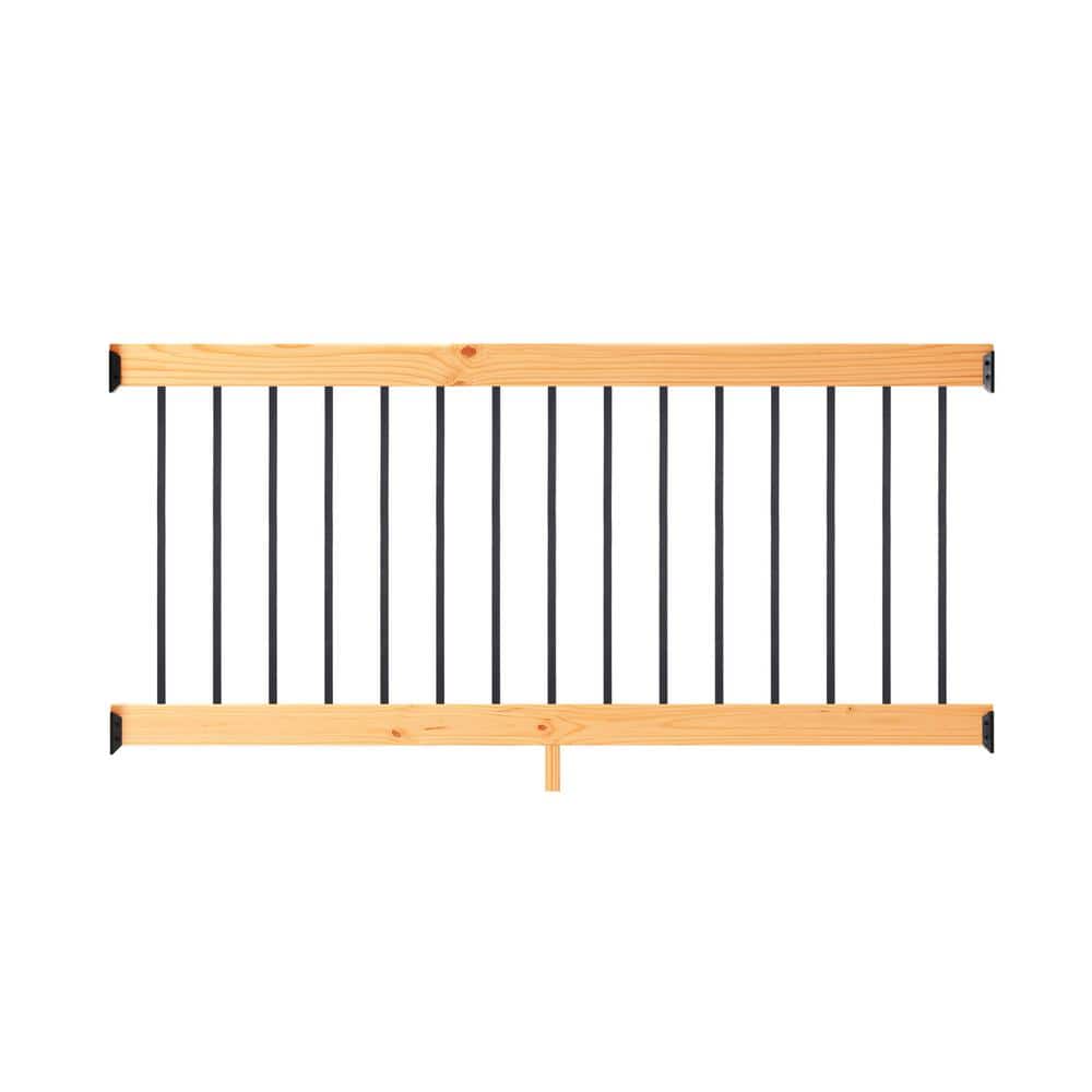 ProWood 6 ft. Cedar-Tone Southern Yellow Pine Rail Kit with Aluminum Square Balusters