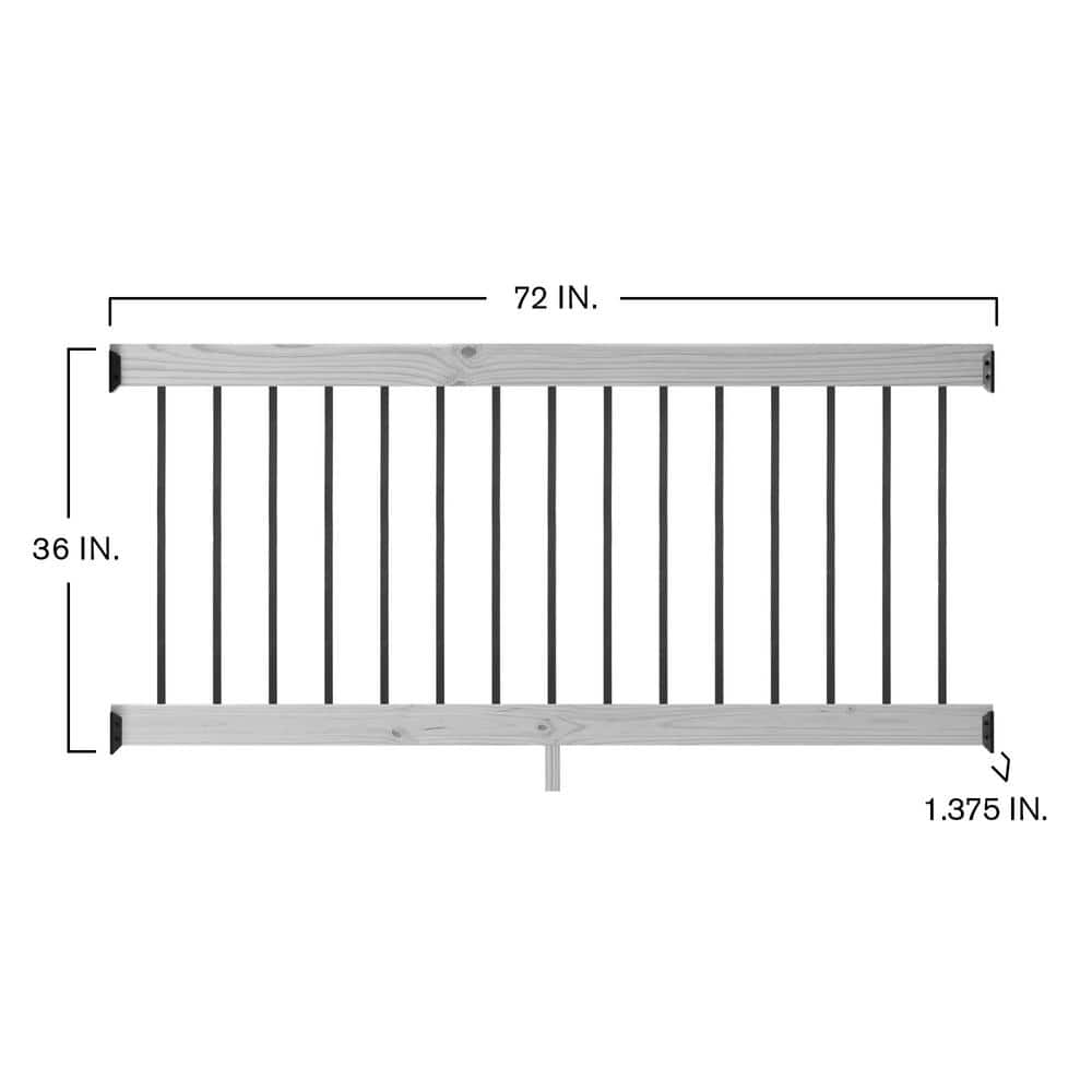 ProWood 6 ft. Cedar-Tone Southern Yellow Pine Rail Kit with Aluminum Square Balusters