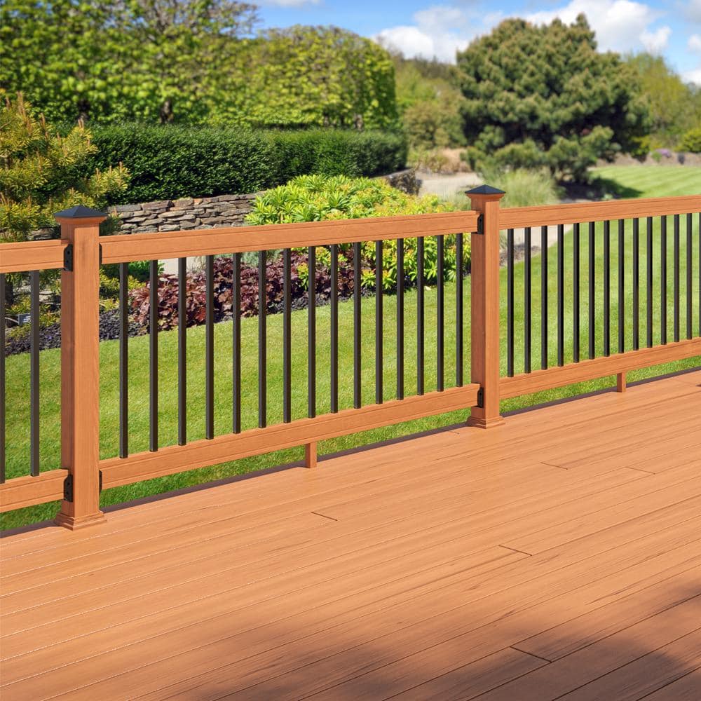 ProWood 6 ft. Cedar-Tone Southern Yellow Pine Rail Kit with Aluminum Square Balusters