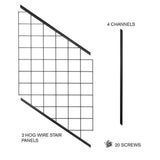 ProWood 21 in. H x 40 in. W Black Powder-Coated Hog Wire Metal Stair Panels Stair Railing Kit