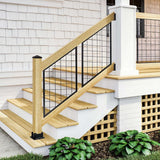 ProWood 21 in. H x 40 in. W Black Powder-Coated Hog Wire Metal Stair Panels Stair Railing Kit