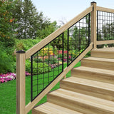 ProWood 21 in. H x 40 in. W Black Powder-Coated Hog Wire Metal Stair Panels Stair Railing Kit