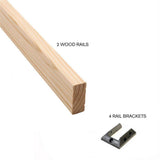 ProWood 2 in. H x 72 in. W Pressure-Treated Natural Pine Rails with Black Brackets Horizontal Railing Kit