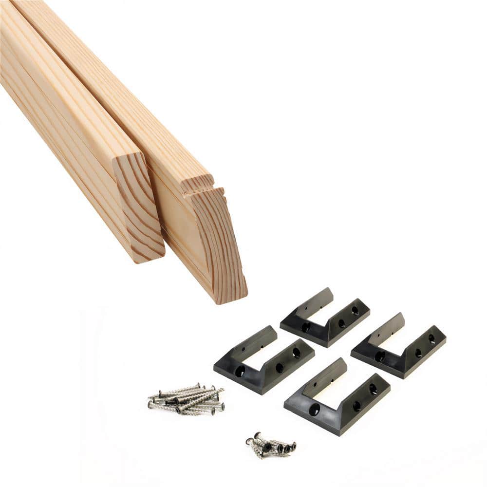 ProWood 2 in. H x 72 in. W Pressure-Treated Natural Pine Stair Rails with Black Brackets Stair Railing Kit