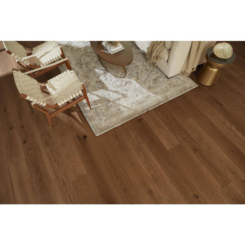 ASPEN FLOORING Pueblo White Oak 9/16 in. T x 8.66 in. W Tongue and Groove Wire Brushed Engineered Hardwood Flooring (31.25 sqft/case)