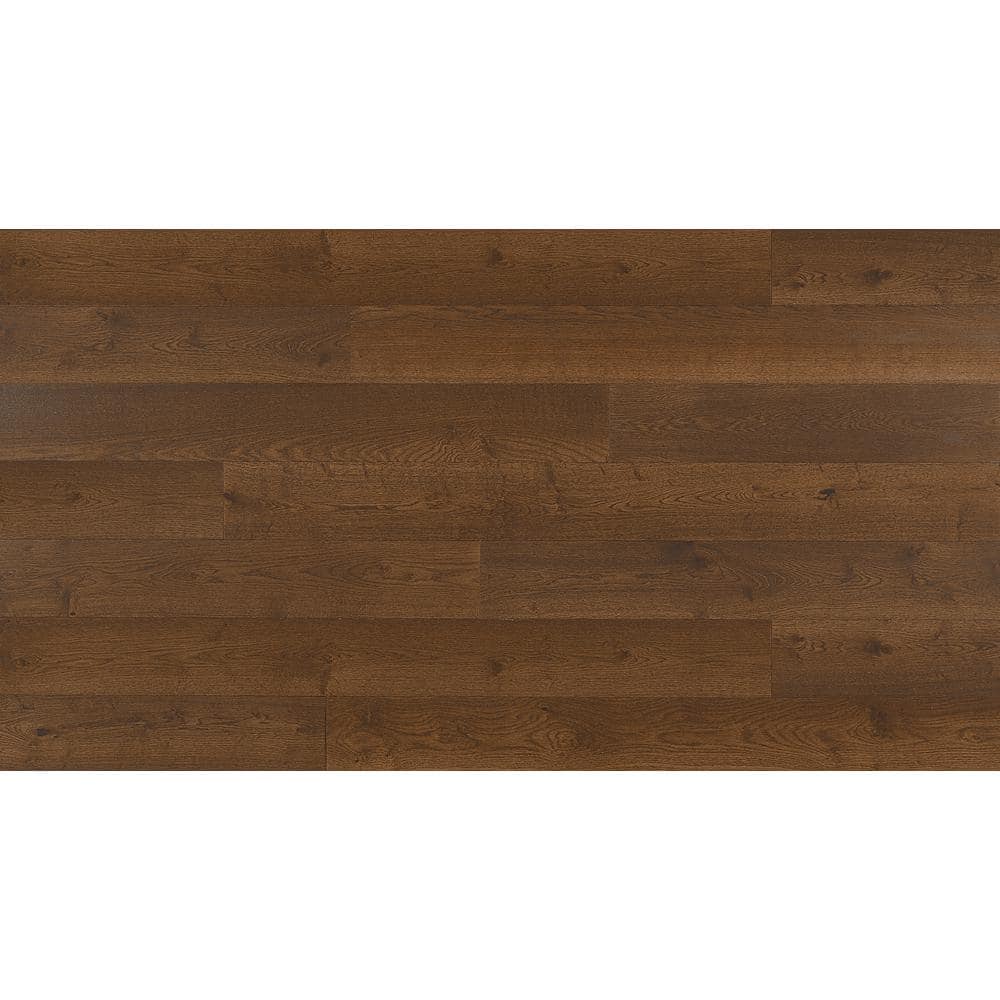 ASPEN FLOORING Pueblo White Oak 9/16 in. T x 8.66 in. W Tongue and Groove Wire Brushed Engineered Hardwood Flooring (31.25 sqft/case)