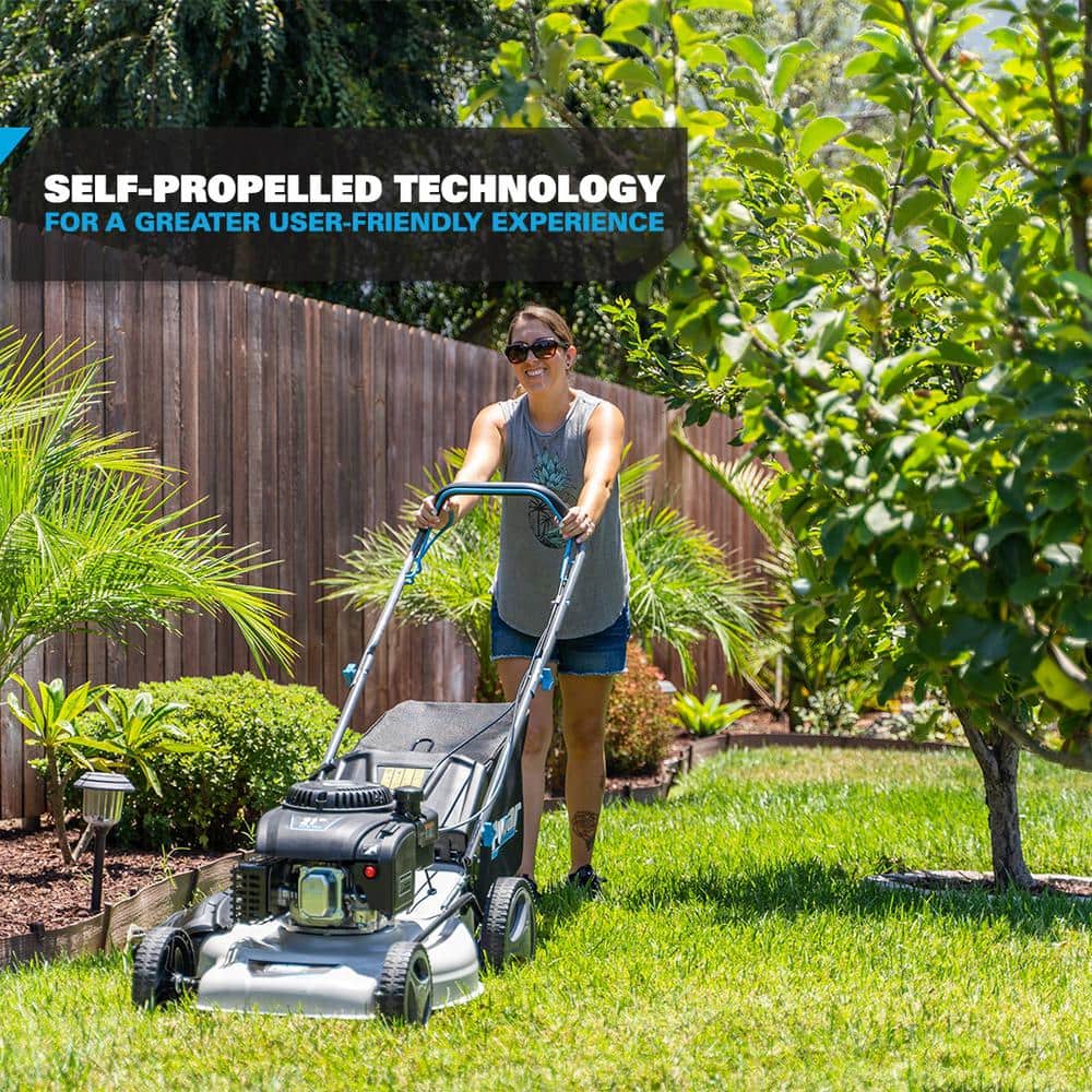 Pulsar 21 in. 200 cc Gas Recoil Start, Walk Behind Push Mower, Self-Propelled 3-in-1 with 7 Position Height Adjustment