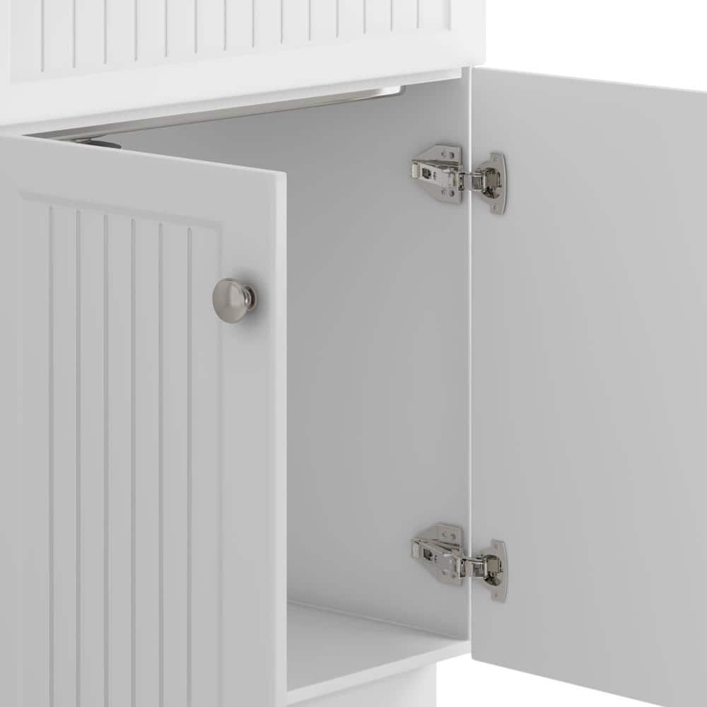 Simpli Home Beckham 28-Inch Utility Laundry Sink & Cabinet in Pure White