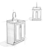 Simpli Home Darwin Contemporary 28 in. Deluxe Laundry Cabinet with Pull-out Faucet and Stainless Steel Sink in Pure White