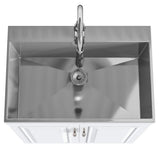Simpli Home Darwin Contemporary 28 in. Deluxe Laundry Cabinet with Pull-out Faucet and Stainless Steel Sink in Pure White
