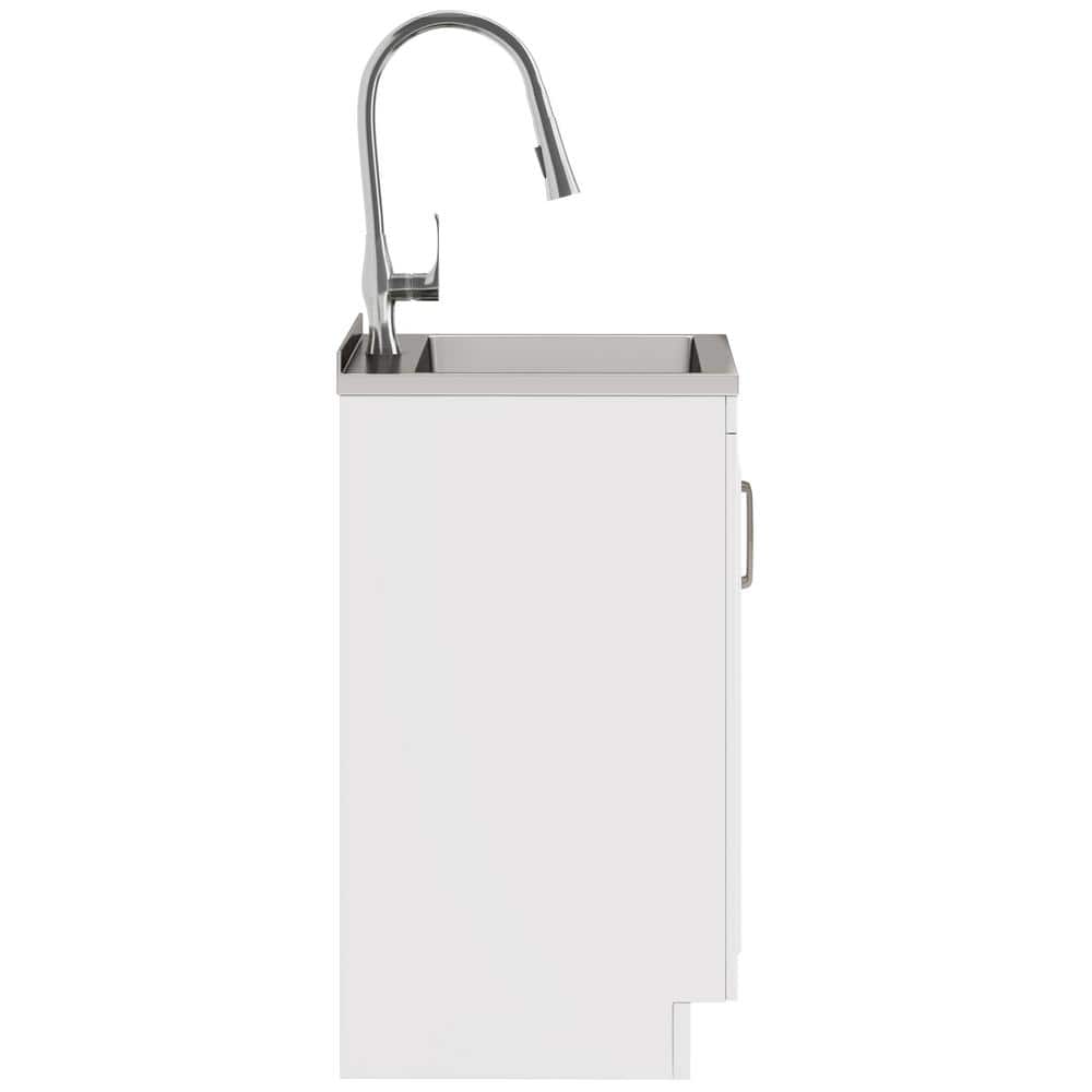 Simpli Home Darwin All-In-One 24 in. Laundry Utility Sink and Cabinet