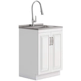 Simpli Home Darwin All-In-One 24 in. Laundry Utility Sink and Cabinet
