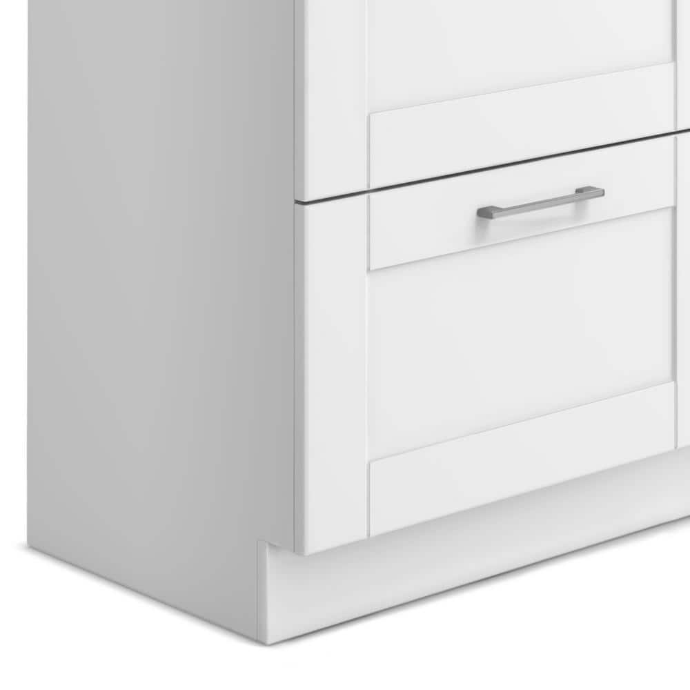 Simpli Home Modern Wide Shaker All-in-One 46-Inch Utility Laundry Sink with Cabinet, Pure White