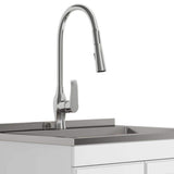 Simpli Home Lawrence All-in-One 28-inch Utility Laundry Sink Cabinet, Pure White