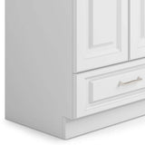 Simpli Home Lawrence All-in-One 28-inch Utility Laundry Sink Cabinet, Pure White