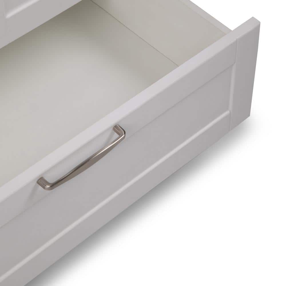 Simpli Home Reed All-in-One 28 in. Utility Laundry Sink with Cabinet in Pure White