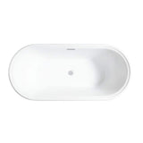 Vanity Art Versailles 67 in. x 31 in. Acrylic Freestanding Soaking Bathtub with Center Drain in Pure White