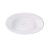 Vanity Art Amiens 69 in. x 40 in. Acrylic Flatbottom Freestanding Soaking Bathtub with Center Drain in Pure White