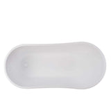 Vanity Art Clermont 59 in. Acrylic Freestanding Flatbottom Bathtub in Pure White