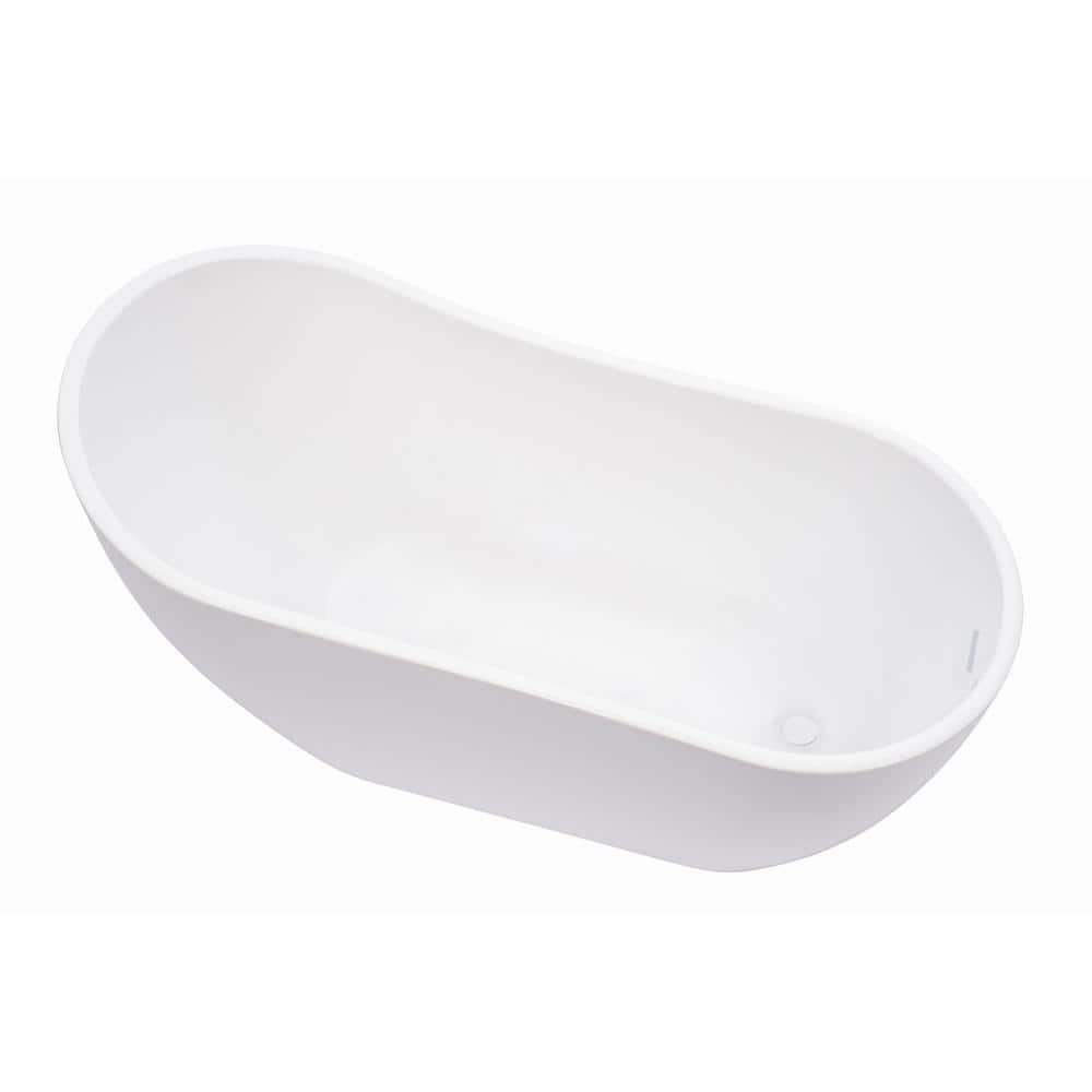 Vanity Art Clermont 59 in. Acrylic Freestanding Flatbottom Bathtub in Pure White