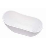 Vanity Art Clermont 59 in. Acrylic Freestanding Flatbottom Bathtub in Pure White