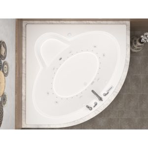 Universal Tubs Jaspers 5 ft. Acrylic Corner Drop-in Air and Whirlpool Bathtub in White
