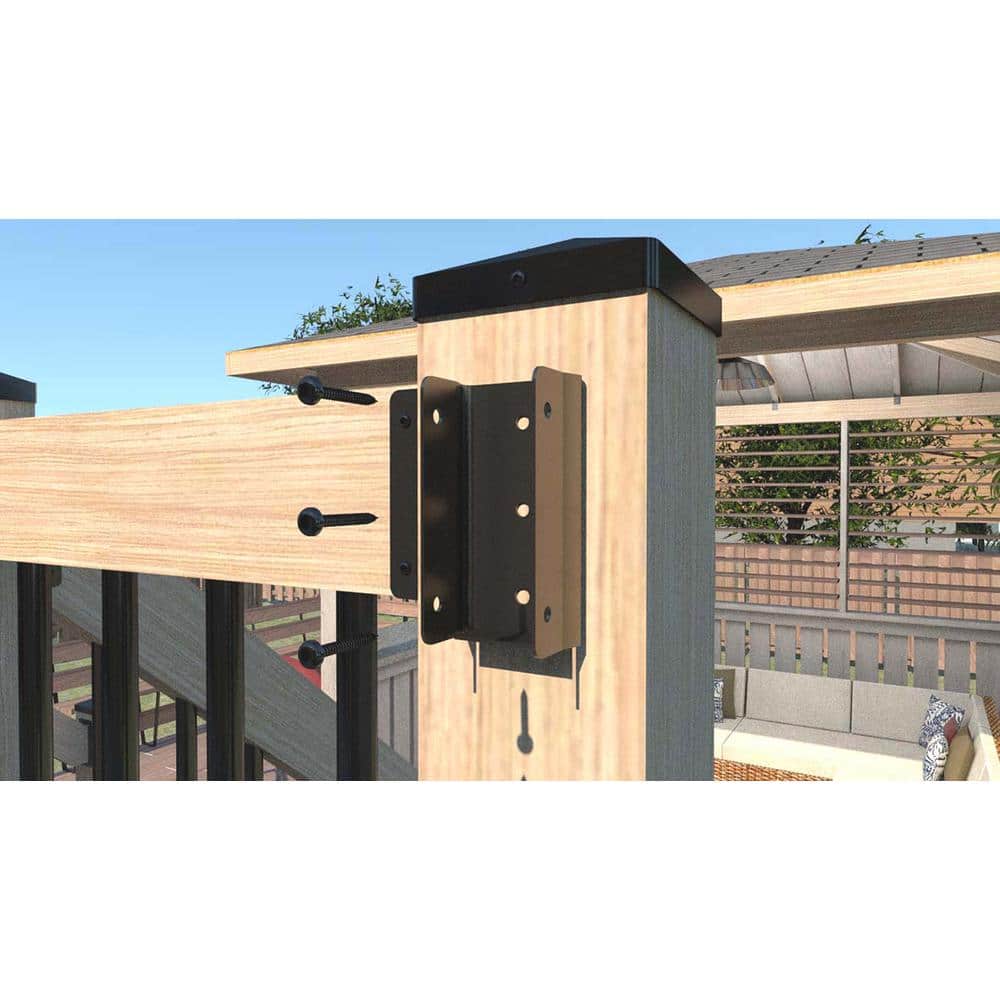 Pylex FIXRAIL Steel Railing Connector in Black (4-Pack)