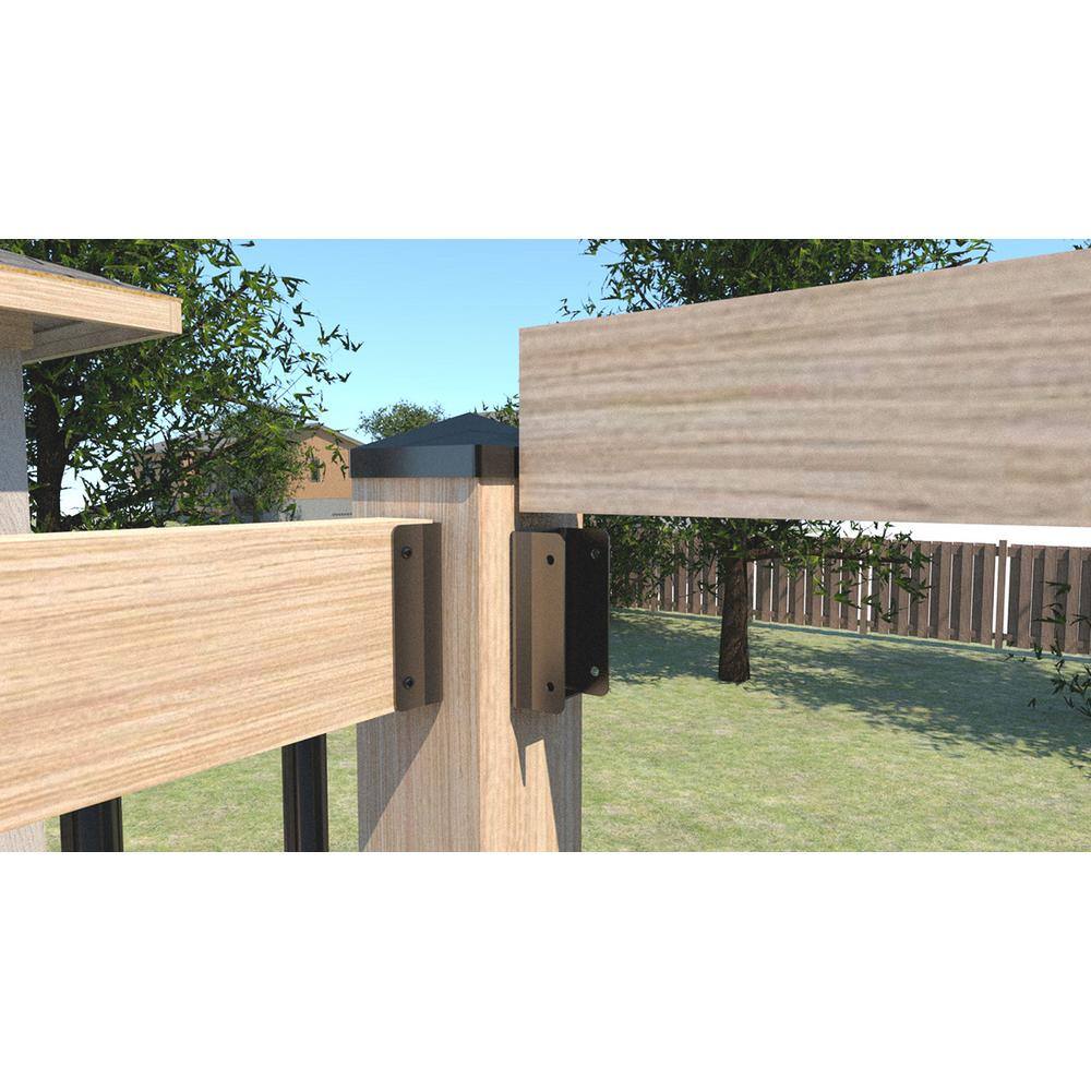 Pylex FIXRAIL Steel Railing Connector in Black (4-Pack)
