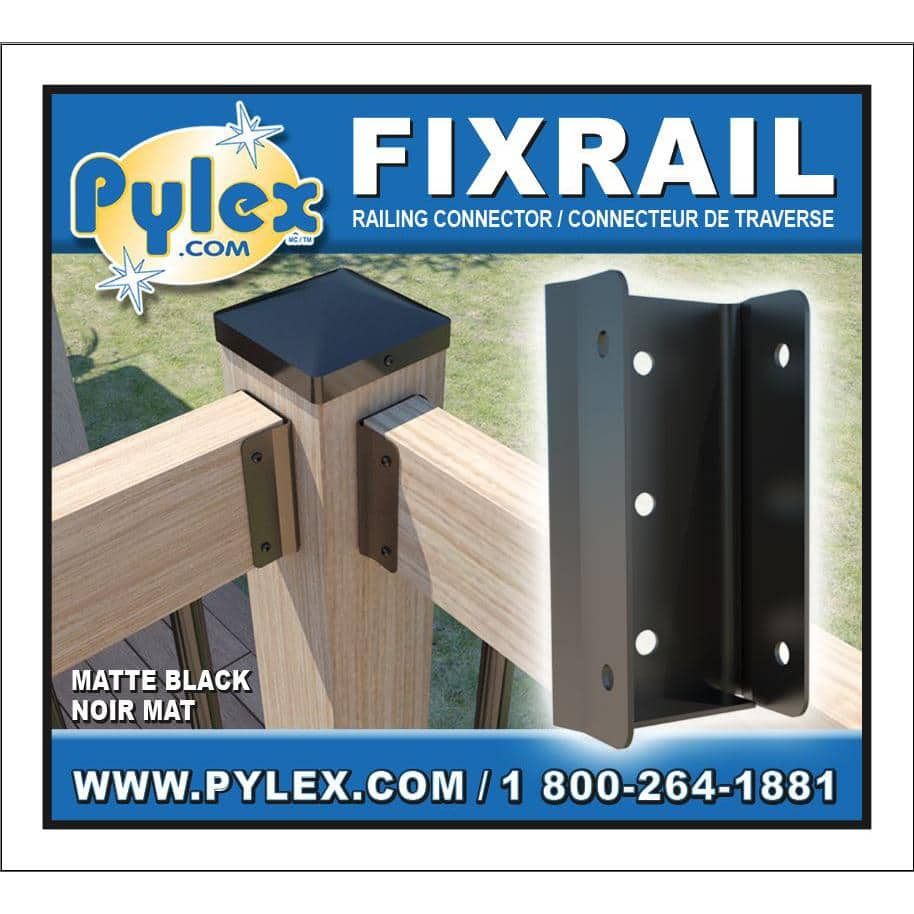 Pylex FIXRAIL Steel Railing Connector in Black (4-Pack)