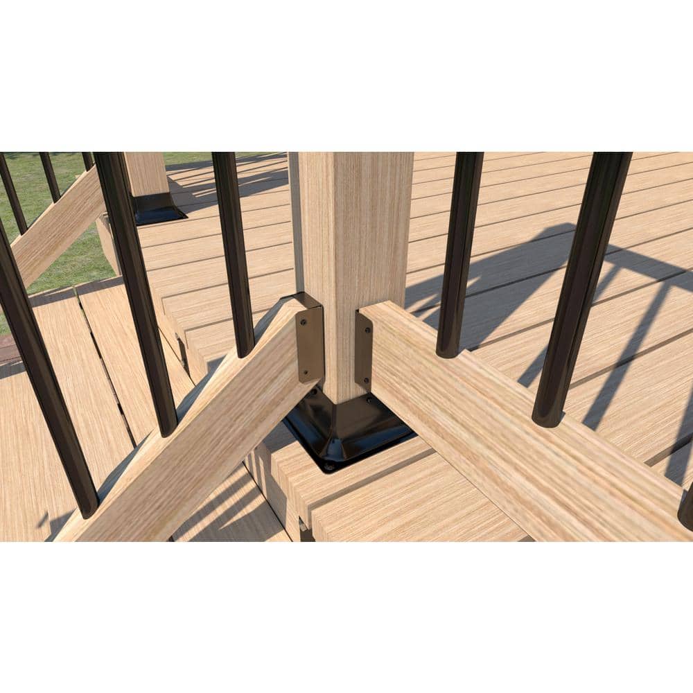 Pylex FIXRAIL Steel Railing Connector in Black (4-Pack)