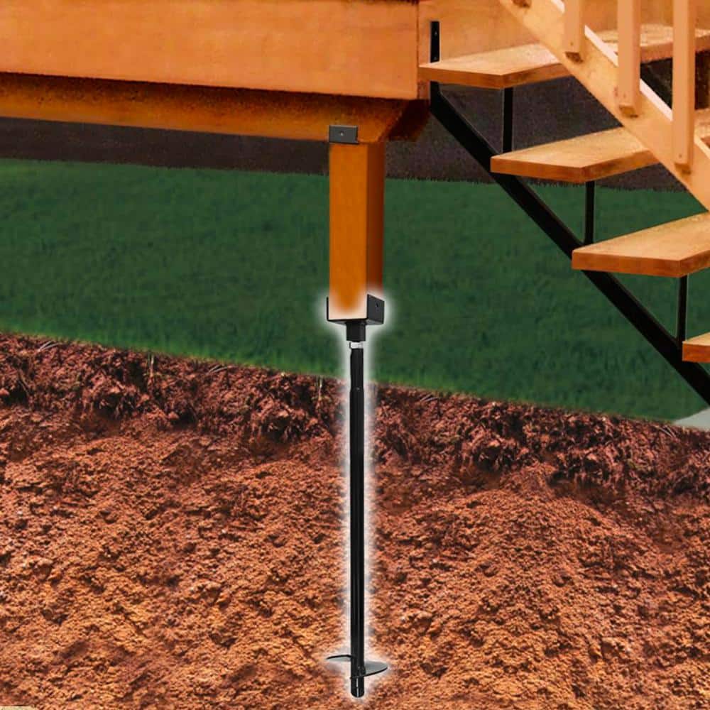 Pylex 32 in. Adjustable Helical Post Black