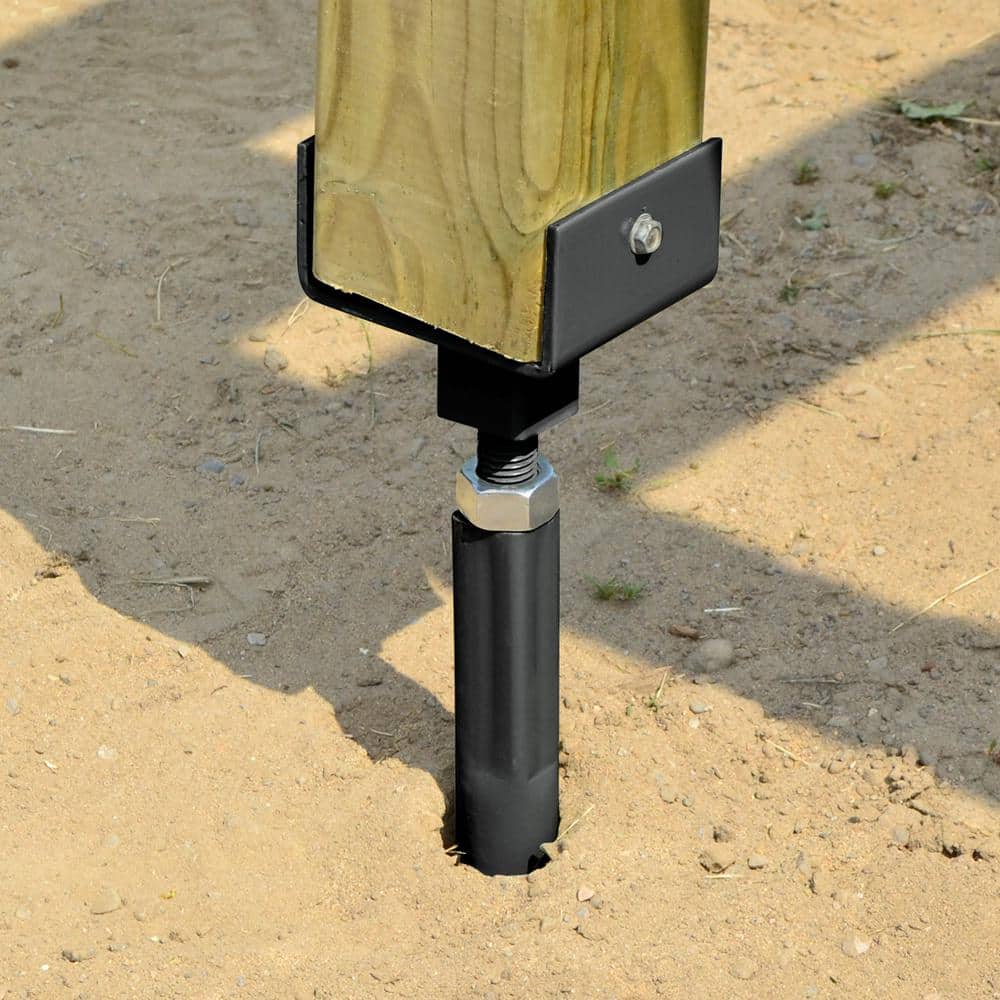 Pylex 32 in. Adjustable Helical Post Black
