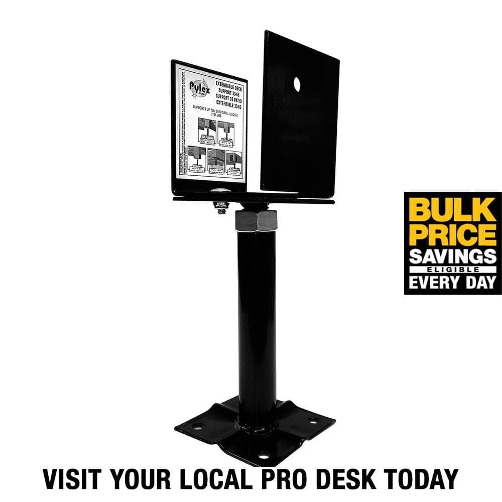 Pylex Adjustable deck support multi format 33-66 Black (Pack of 6 Units)