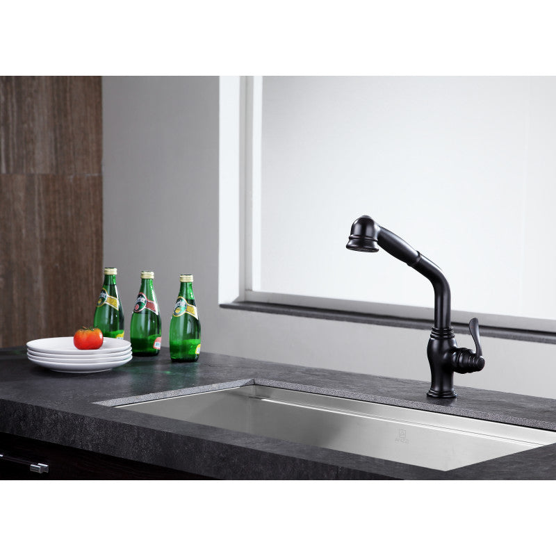ANZZI Del Moro Oil Rubbed Bronze 1-Handle Deck-Mount Pull-Out Kitchen Faucet, KF-AZ203ORB