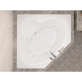 Universal Tubs Malachite 5 ft. Acrylic Corner Drop-in Whirlpool & Air Bathtub, White, 60 x 60 in.