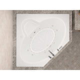 Universal Tubs Malachite 5 ft. Acrylic Corner Drop-in Air Bathtub in White, 60 x 60 in.