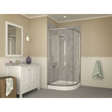 ANZZI Randi 36 in. x 36 in. Neo-Round Double Threshold Shower Base, Gloss White, Center Drain