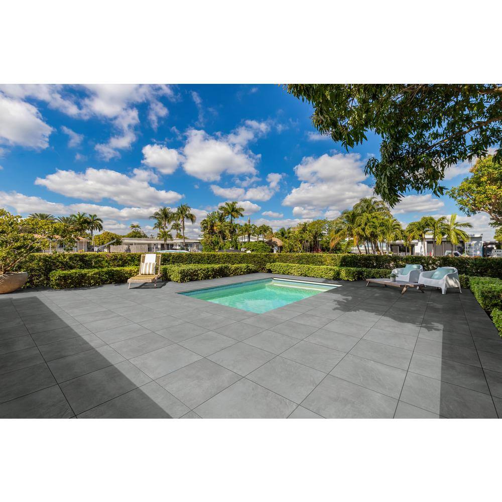 CODIAK Slate Gray 24 in. x 24 in. x 0.78 in. Porcelain Paver Floor Tile (60 pieces/232.5 sq. ft./pallet)
