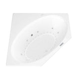 Universal Tubs Mali 5 ft. Acrylic Corner Drop-in Whirlpool & Air Bathtub, White, 60 x 60 in.