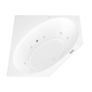 Universal Tubs Mali 5 ft. Acrylic Corner Drop-In Air and Whirlpool Bathtub in White, 60 x 60 in.