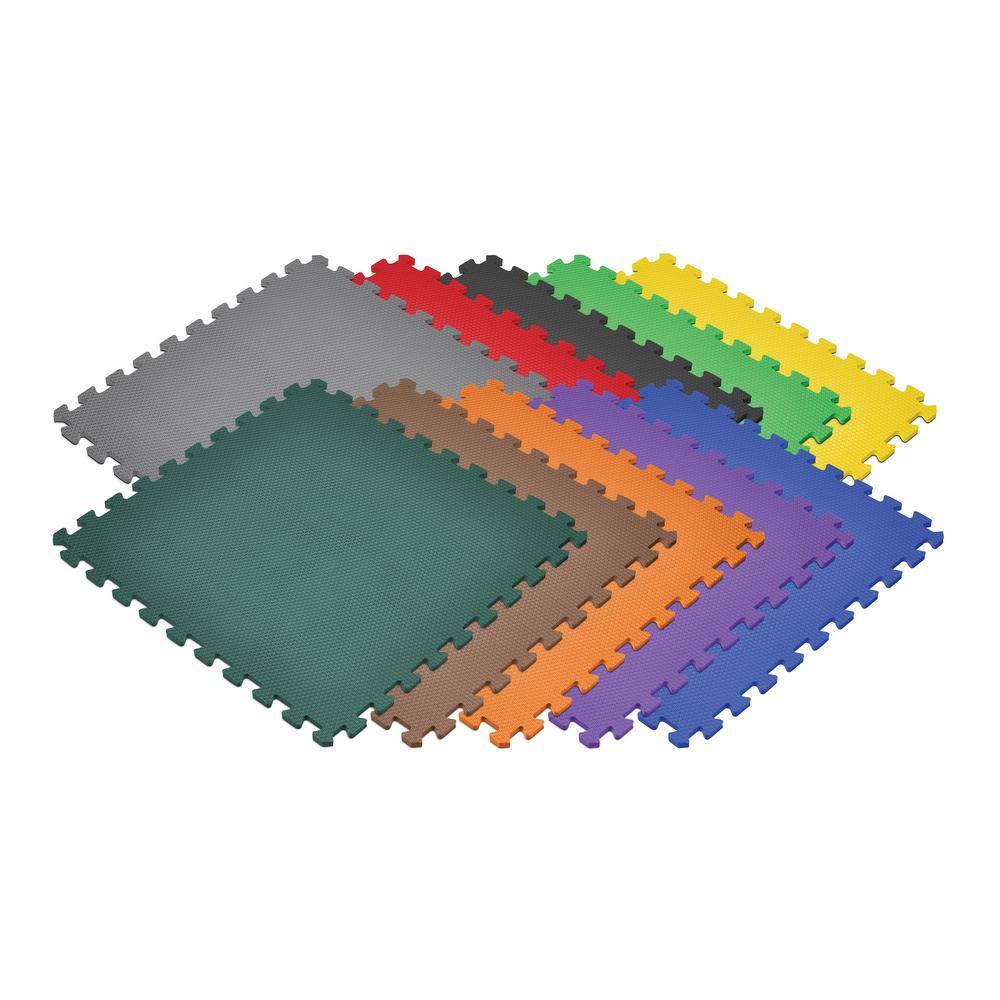 Norsk Rainbow 24 in. x 24 in. EVA Foam Non-Toxic Solid Color Interlocking Tiles (192 sq. ft., 48 Tiles)