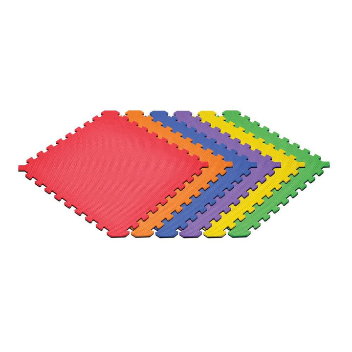 Norsk Rainbow Pack/Black 24 in. x 24 in. EVA Foam Truly Reversible Interlocking Tile (54-Tile)
