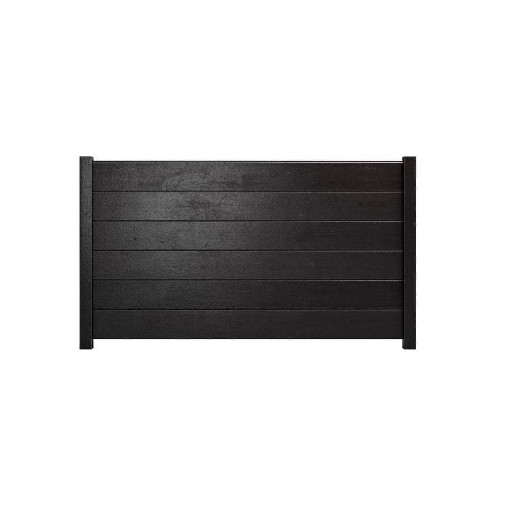 Natures Composites Composite Modern Horizontal Privacy Perimeter Fence (3.5 ft. H x 6 ft. W) Raven