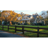 Natures Composites Composite 2-Rail Corner Post with Post Cap for Traditional Ranch Rail System (5 in. x 5 in. x 50 in. L) Raven (Black)