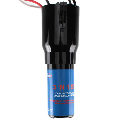 Supco RCO410 capacitor - front view (Type: Relay; Voltage: 115V)