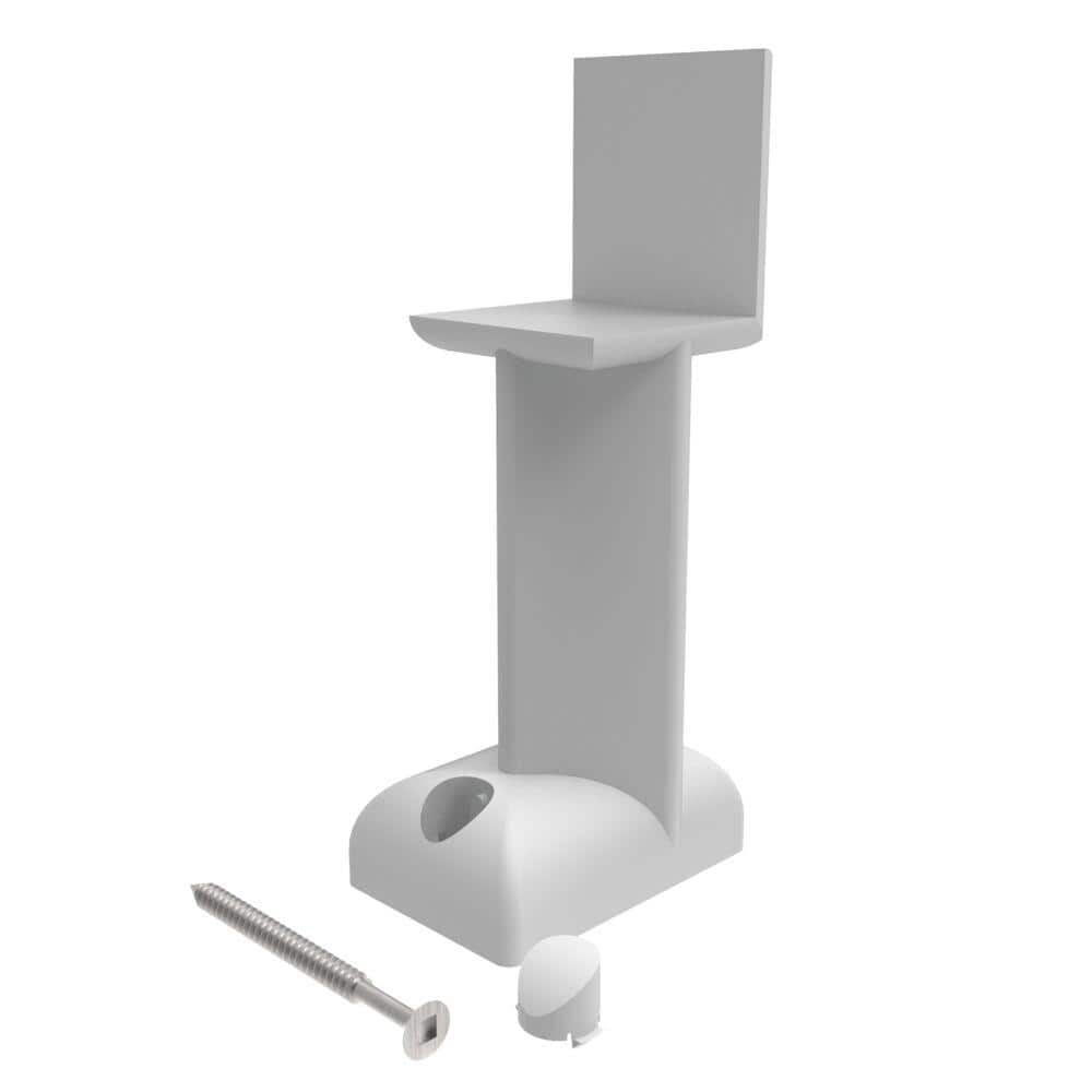 RDI Crossover 4 in. Vinyl White Finish Level Rail Support Kit for Rail Sections 8 ft. and Over